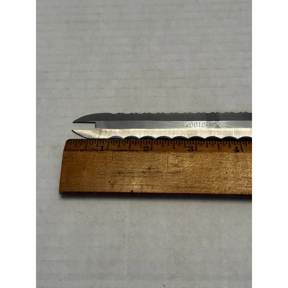Vintage Kootchick Stainless Steel Double Edge Serrated Slicing Knife Japan